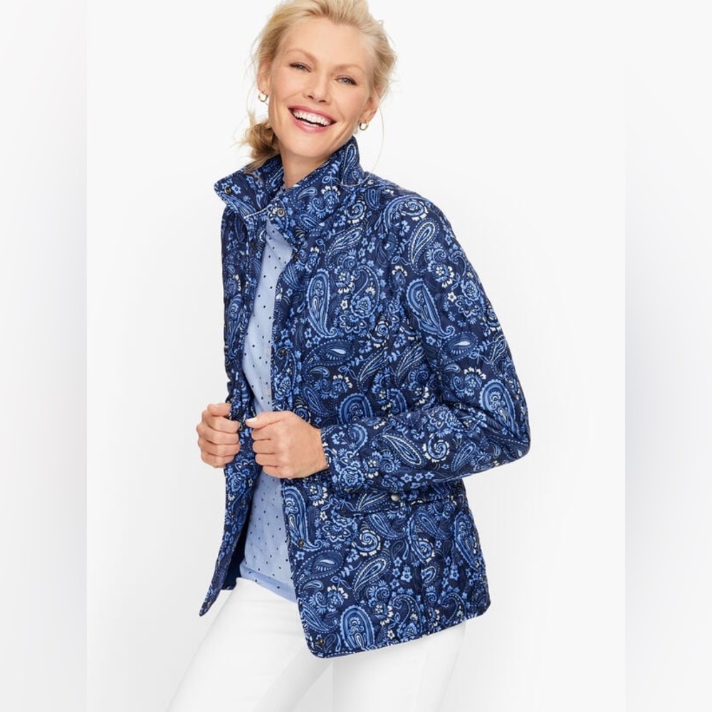 Talbots Navy Paisley Jacket